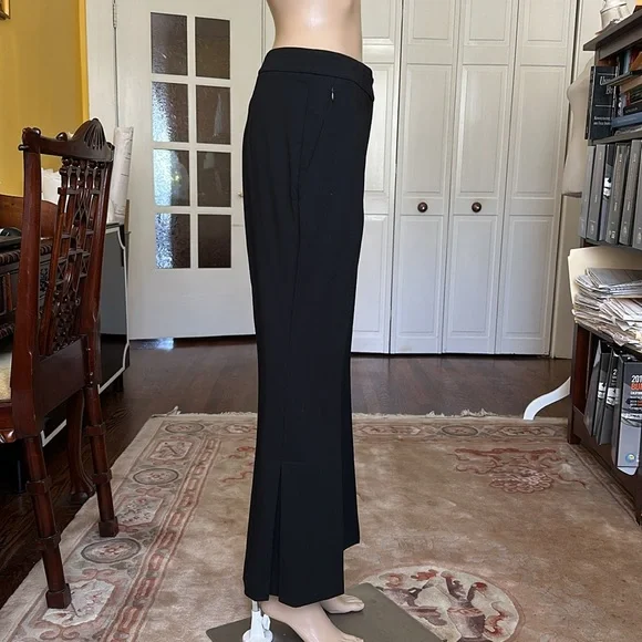 Akris Black Tailored Dress Pants With a Side Box Pleat Women's Size 12